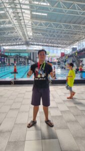 Won 2 silver medals during Malaysia Finswimming competition in penang